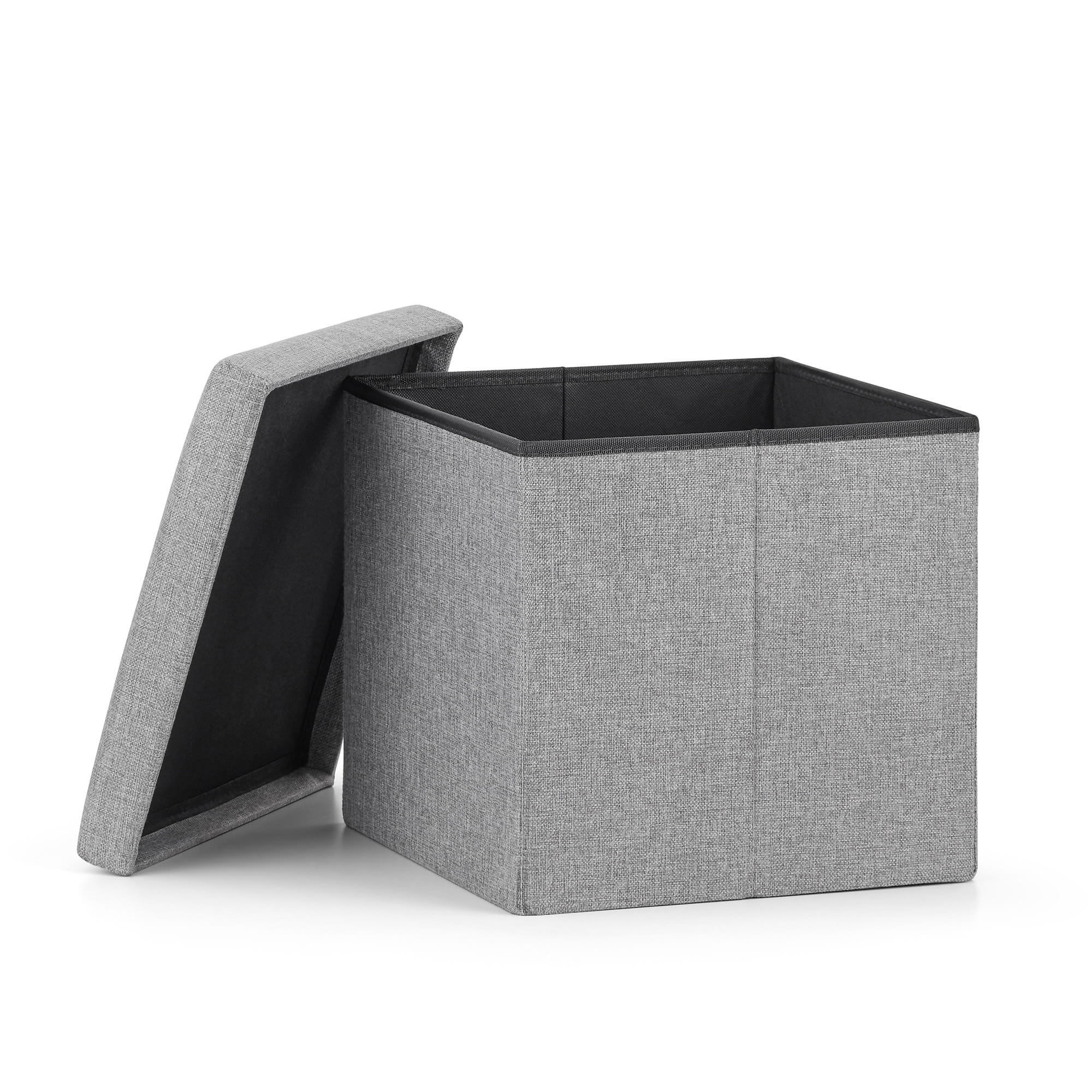 Poef met opbergruimte - 16 stuks - grijs - 30x30x30 cm