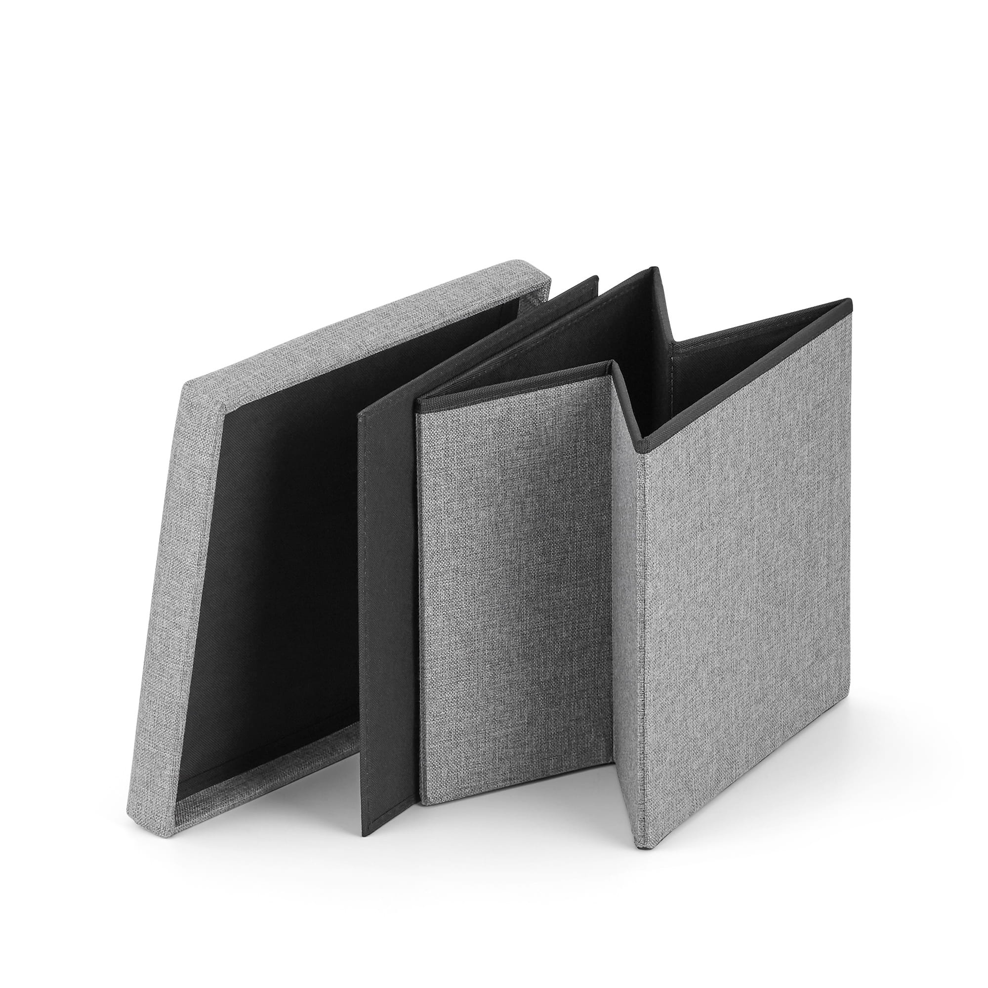 Poef met opbergruimte - 16 stuks - grijs - 30x30x30 cm