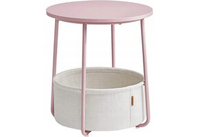 Salontafel roze - 45 x 50 cm - staal - veilig voor kinderen