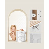 Sieradendoosje - wit - 26x15,6x32 cm - met spiegel