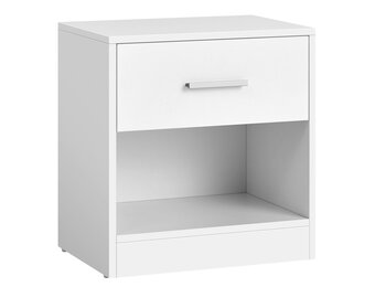 Nachtkastje wit - spaanplaat - 28x39x41 cm - lade en plank