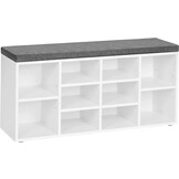 Schoenenbank - wit en grijs - 104x30x48cm - zelfmontage