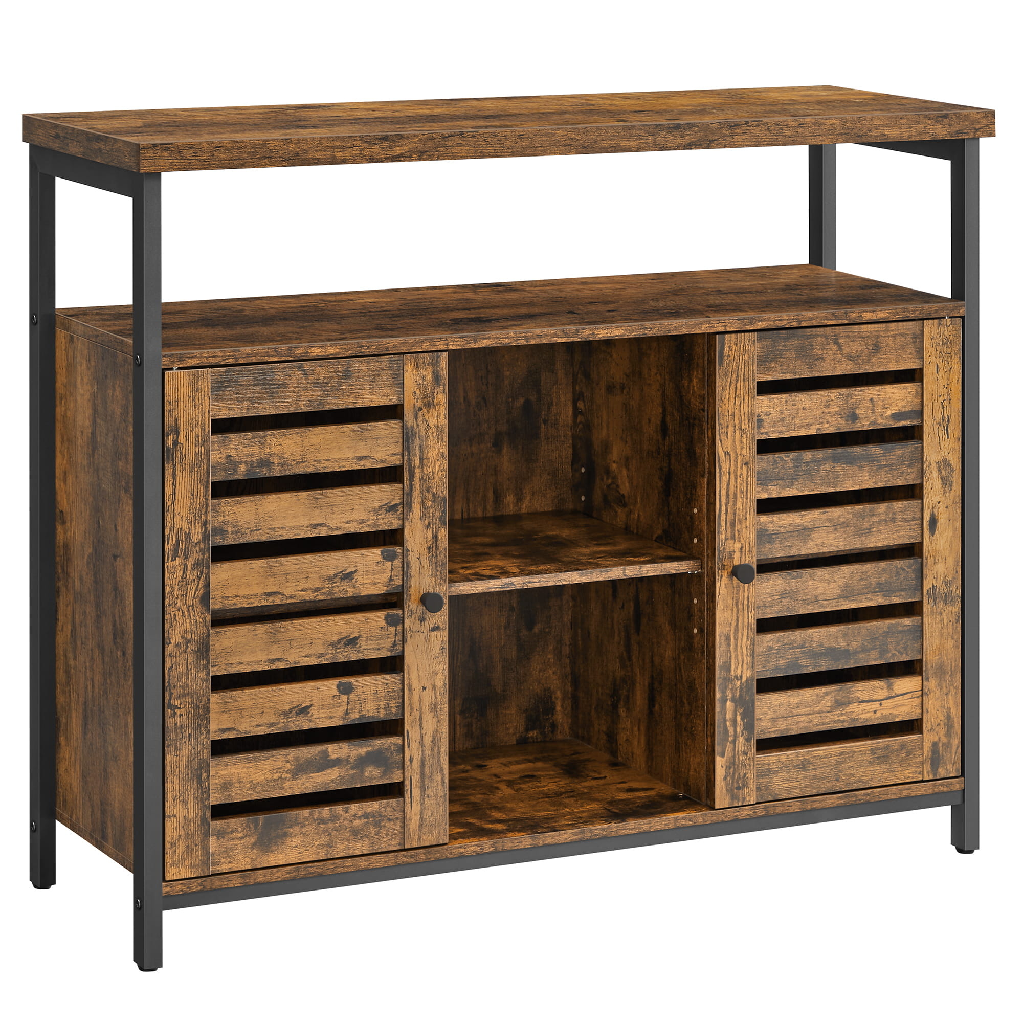 Industriële dressoir - rustiek bruin/zwart - 100x35x81.5 cm - zelfmontage