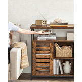 Industriële dressoir - rustiek bruin/zwart - 100x35x81.5 cm - zelfmontage