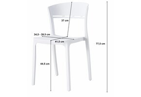 Zwarte eetkamerstoel - set van 2 - kunststof - max. 110 kg