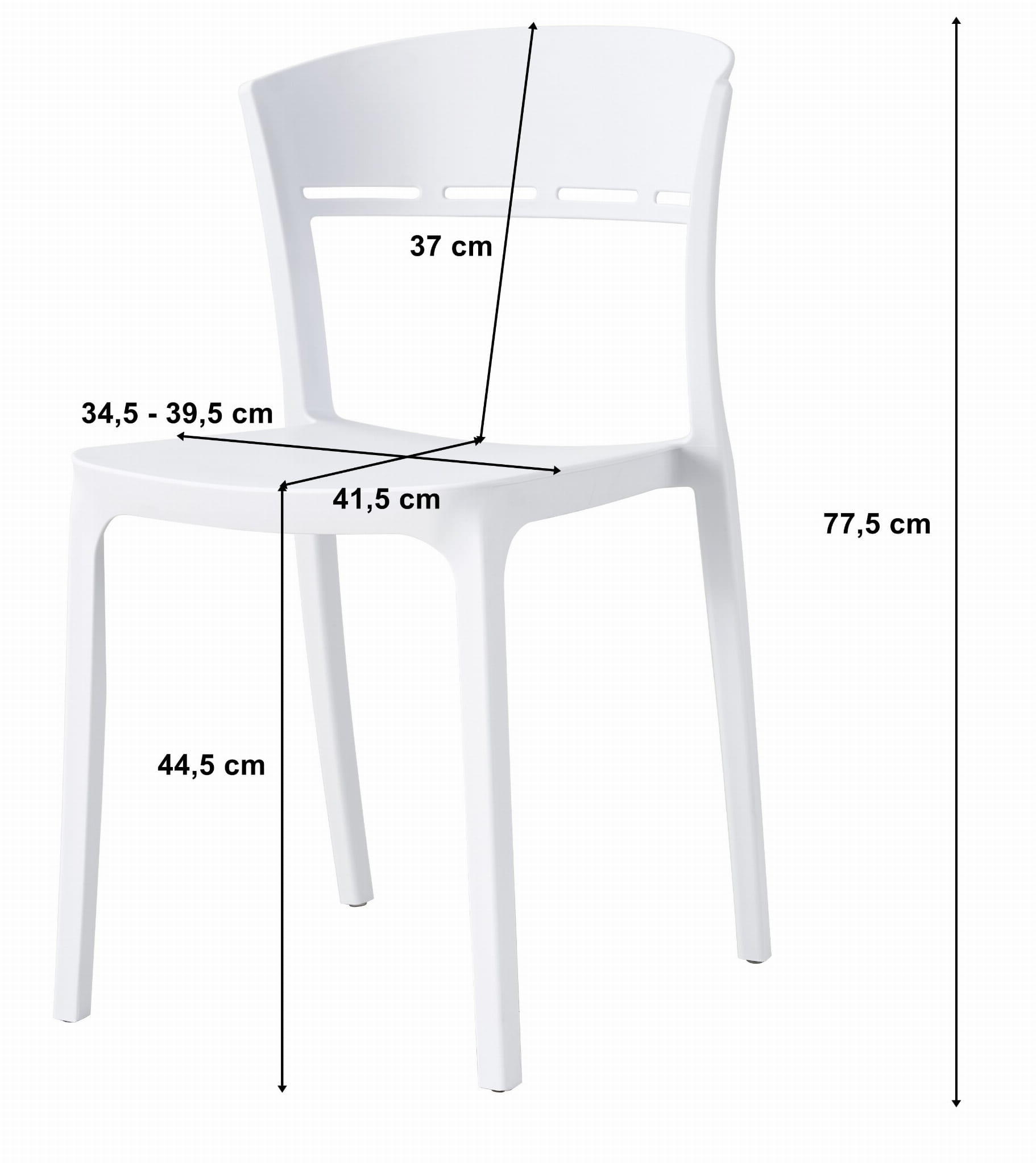 Zwarte eetkamerstoel - set van 3 - kunststof - 77.5 cm hoog