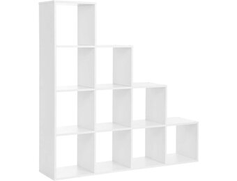 Boekenkast - wit - 129.5 x 29 x 129.5 cm - spaanplaat
