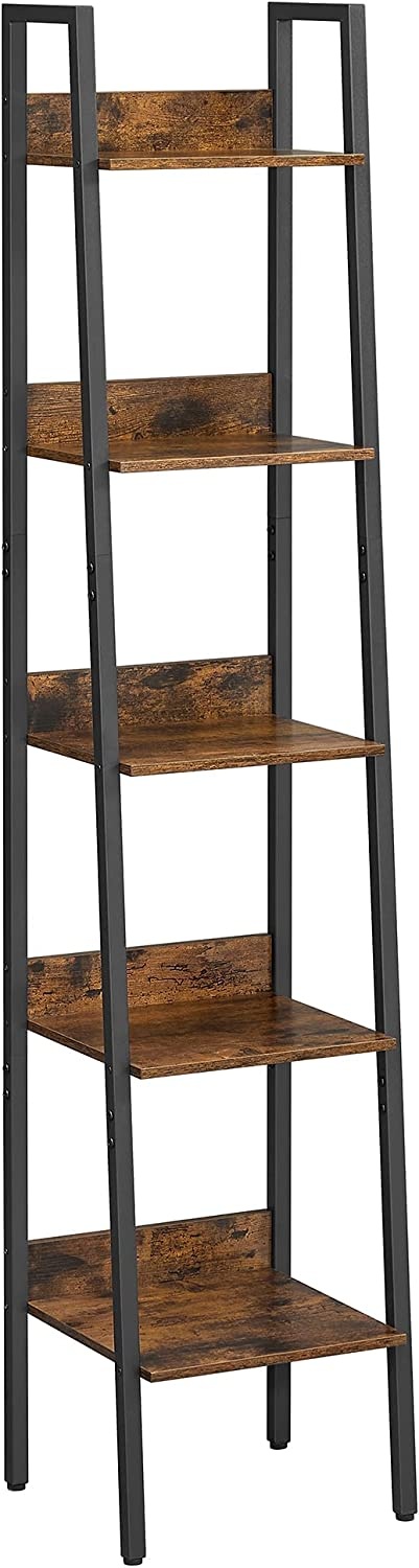 Industriële boekenkast - rustiek bruin - 33.8x30x170 cm - spaanplaat, staal