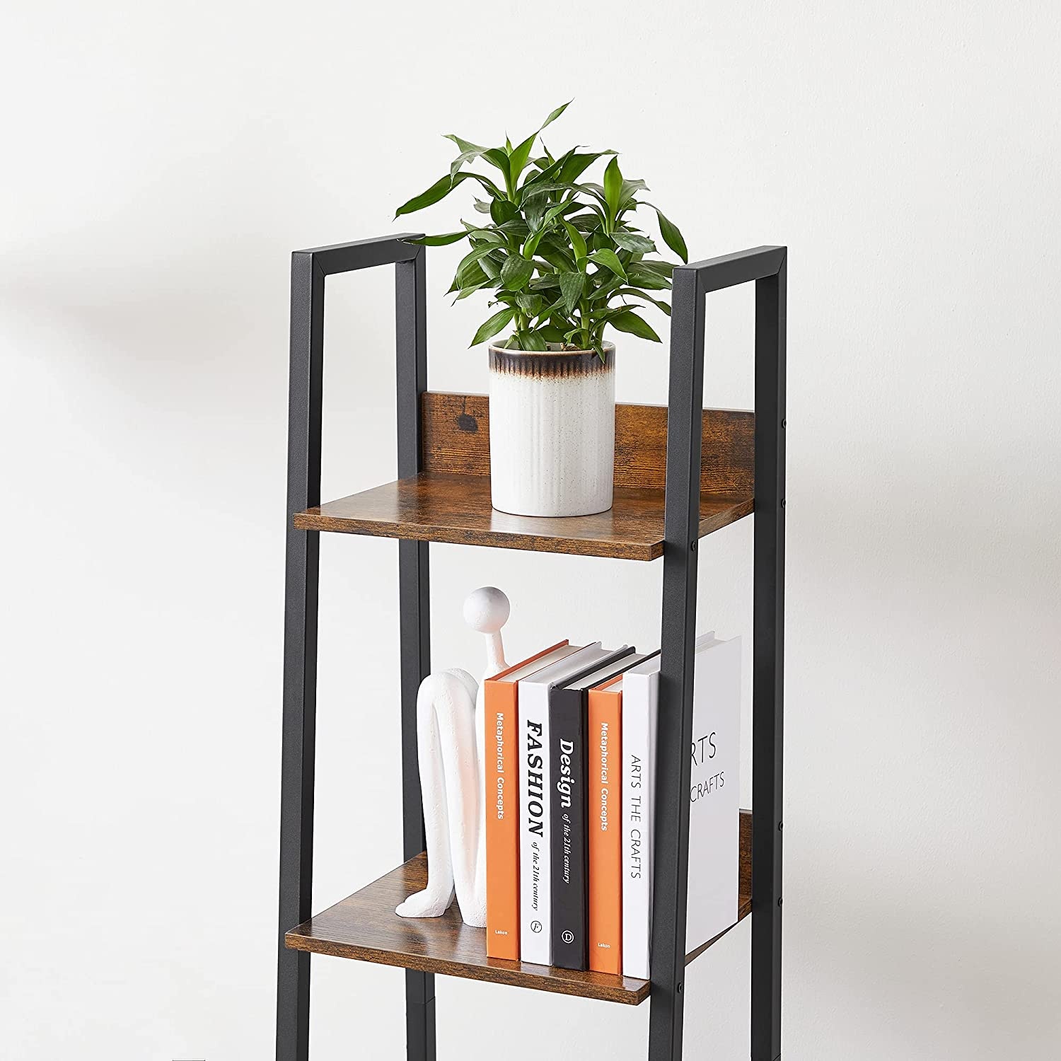 Industriële boekenkast - rustiek bruin - 33.8x30x170 cm - spaanplaat, staal