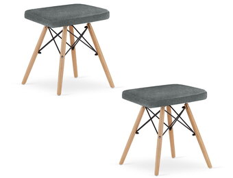 Design kruk - set van 2 - grijs - 45.5x42.5x40.5 cm