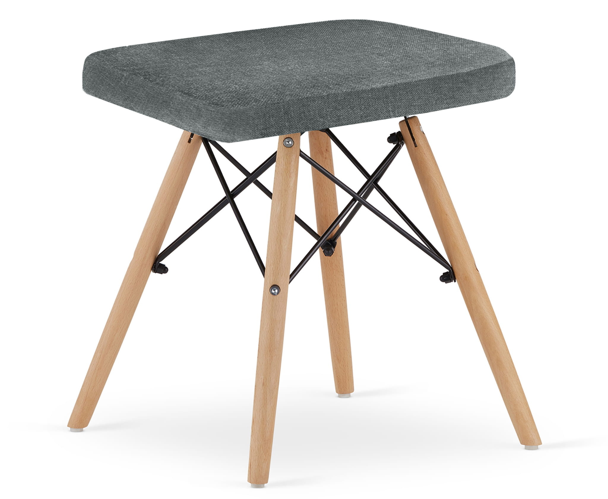Design kruk - set van 2 - grijs - 45.5x42.5x40.5 cm