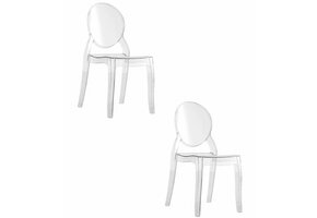 Doorzichtige stoel - set van 2 - 90x45.5x53.5 cm - polycarbonaat