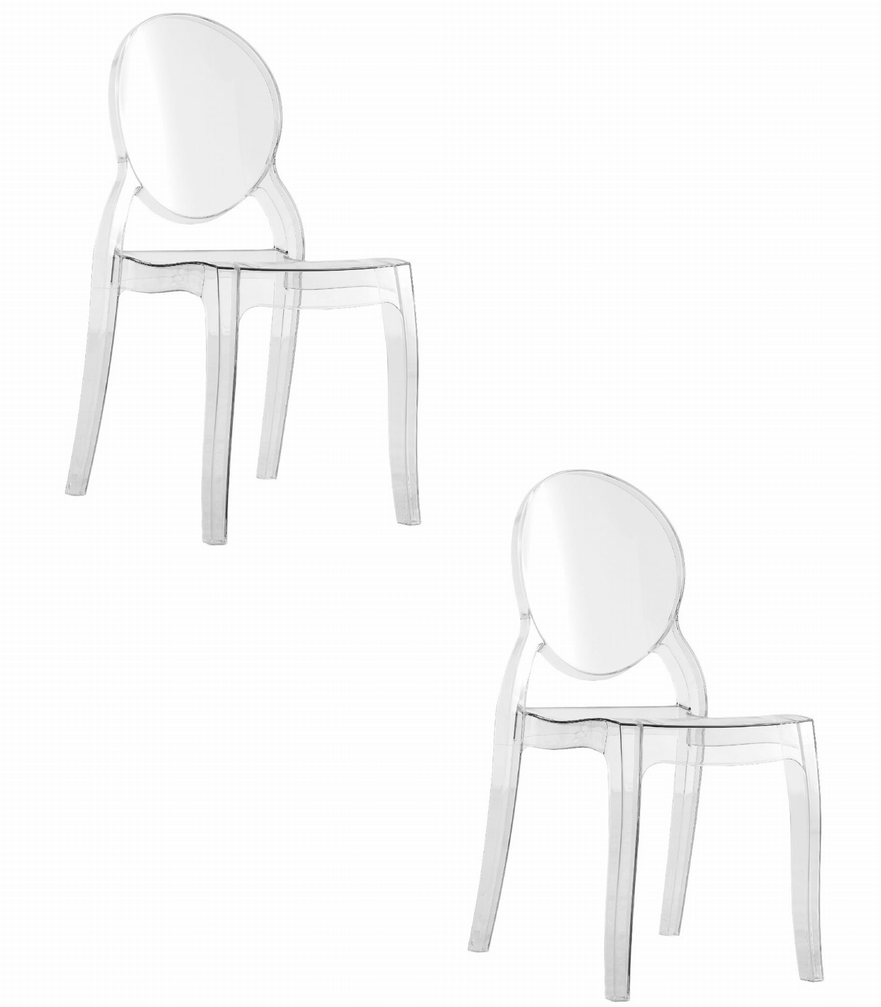 Doorzichtige stoel - set van 2 - 90x45.5x53.5 cm - polycarbonaat