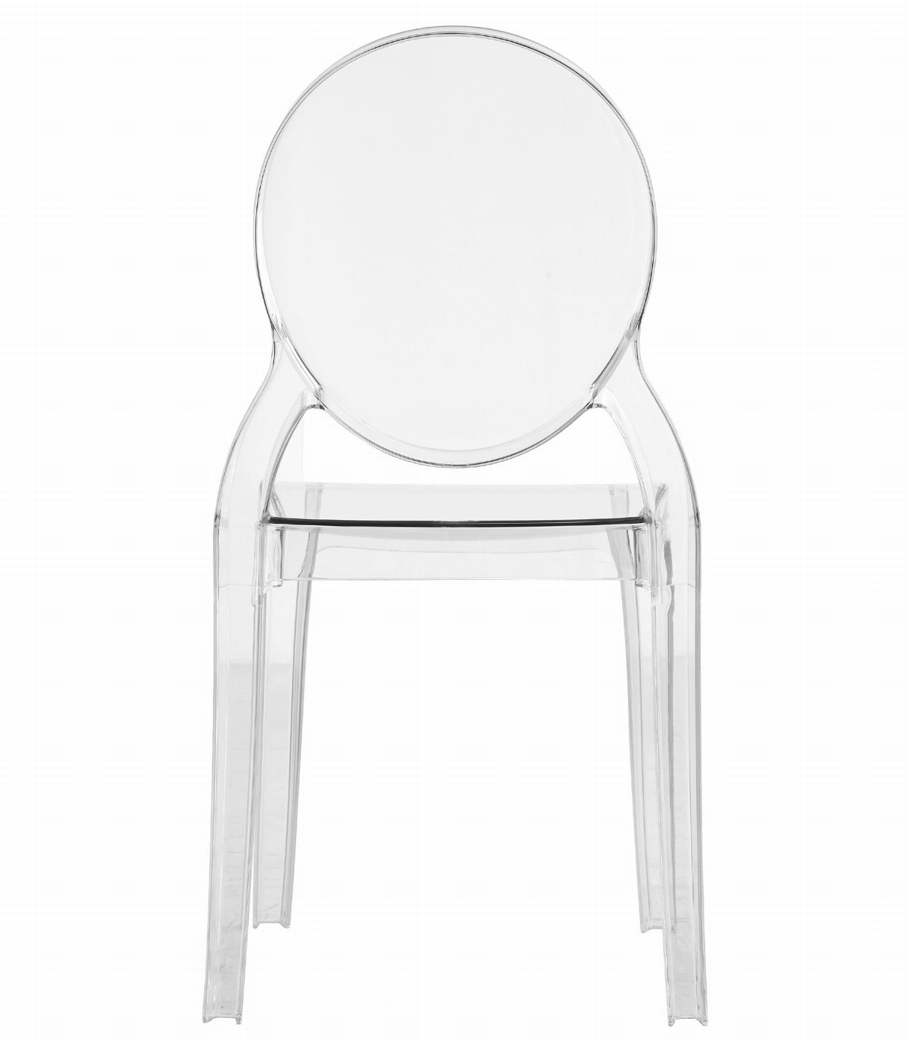 Doorzichtige stoel - set van 2 - 90x45.5x53.5 cm - polycarbonaat