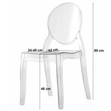 Doorzichtige stoel - 90x45.5x53.5 cm - polycarbonaat