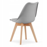 Eettafel en stoelen - wit en grijs - 4 stuks - zelf monteren