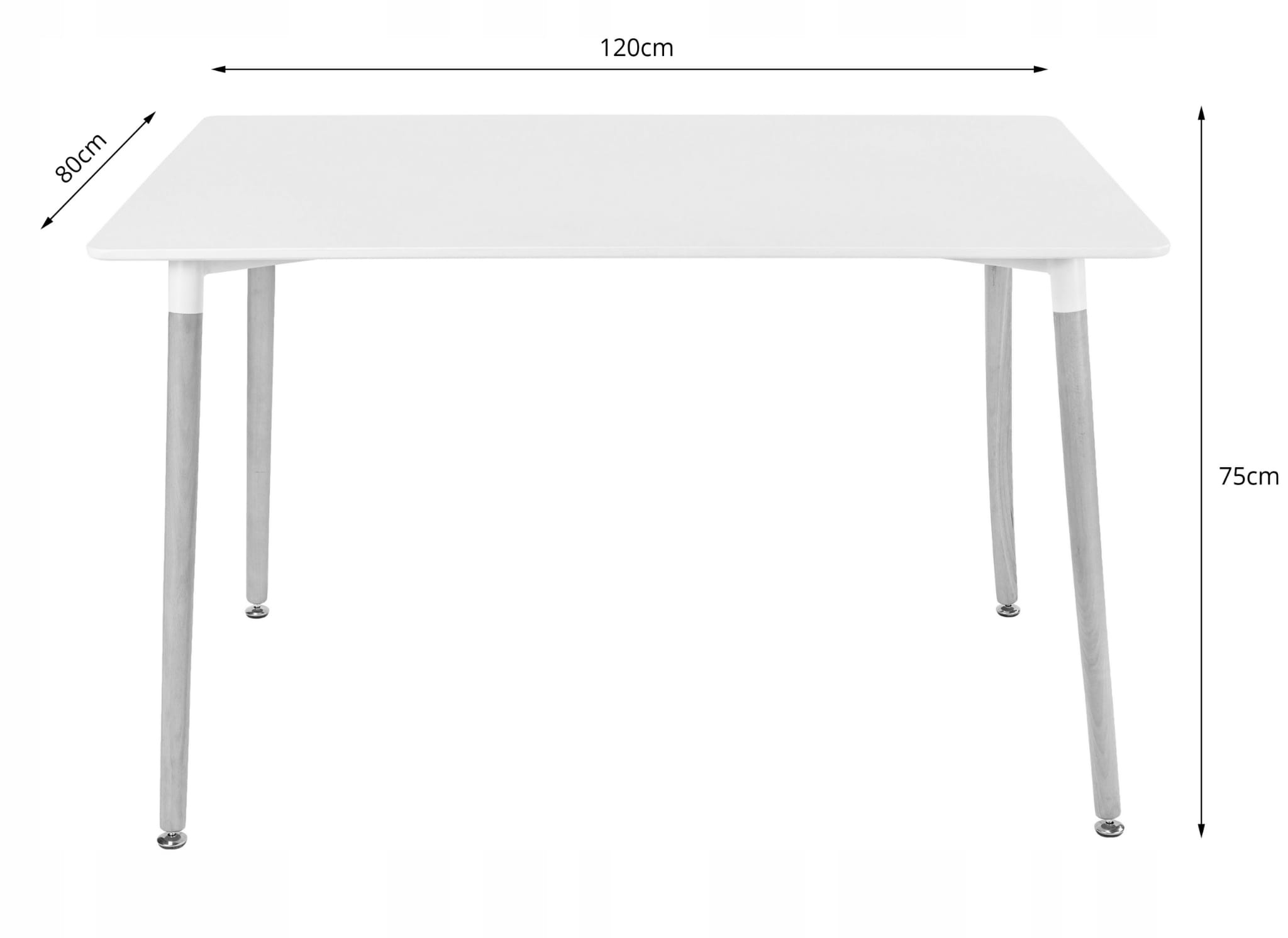 Eettafel en stoelen - 4 stuks - wit - zelf te monteren