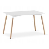 Eettafel met stoelen - 4 stuks - witte tafel - grijze stoelen