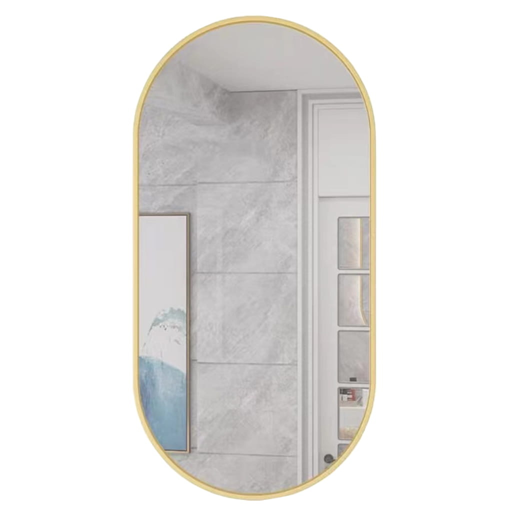 Ovale spiegel - 100x50 cm - goudkleurig aluminium