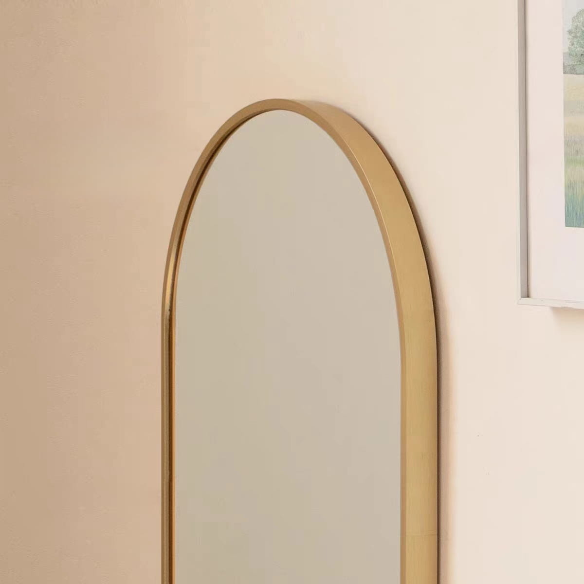 Ovale spiegel - 100x50 cm - goudkleurig aluminium