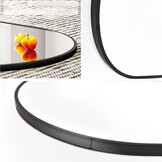 Ovale spiegel - 100x50 cm - zwarte aluminium lijst - waterbestendig