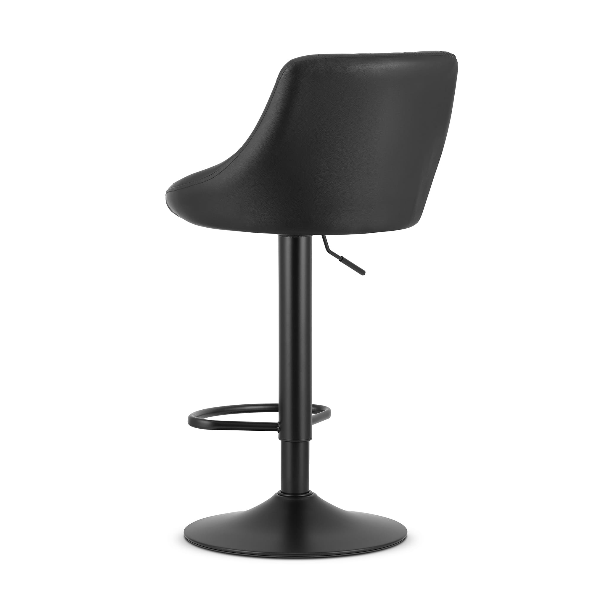 Barkruk met rugleuning - set van 2 - zwart eco-leer