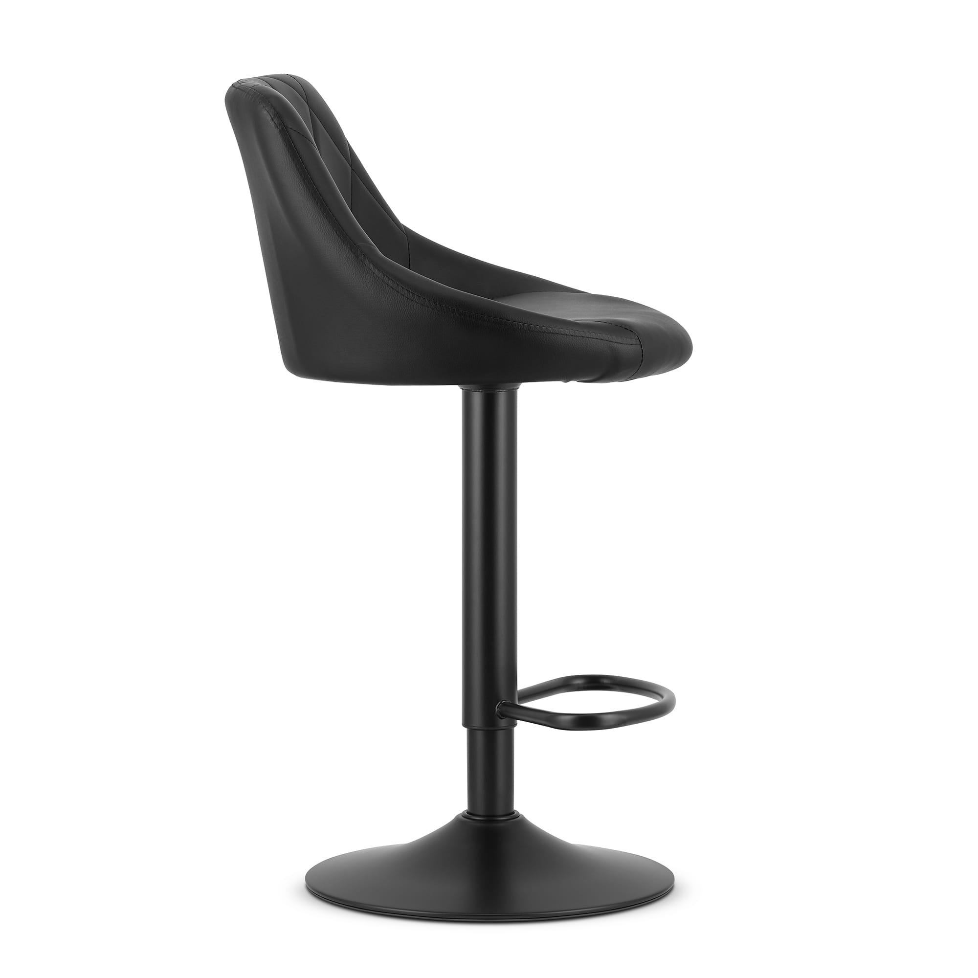 Barkruk met rugleuning - set van 2 - zwart eco-leer