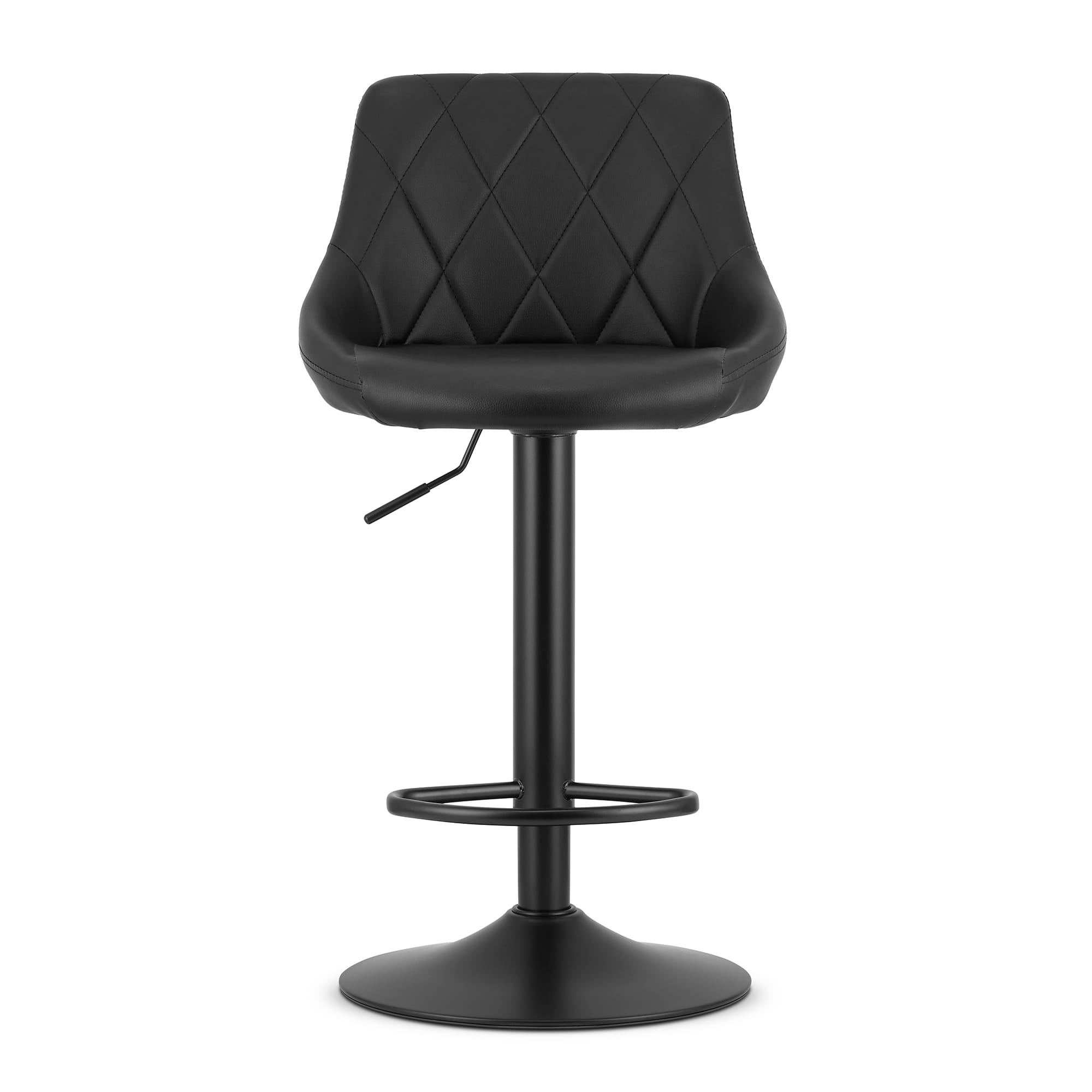 Barkruk met rugleuning - set van 2 - zwart eco-leer