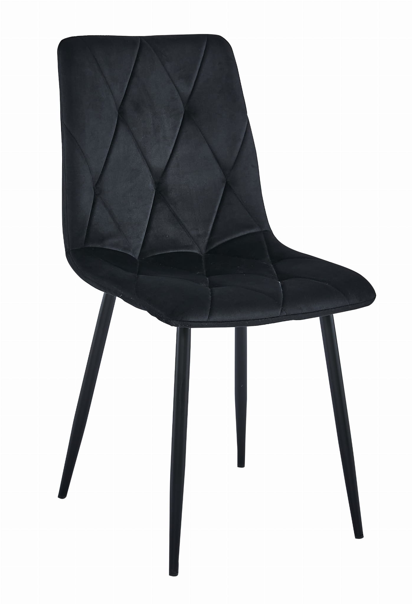 Velvet eetkamerstoel - zwart - 88.5 x 44 x 40 cm - tot 120 kg