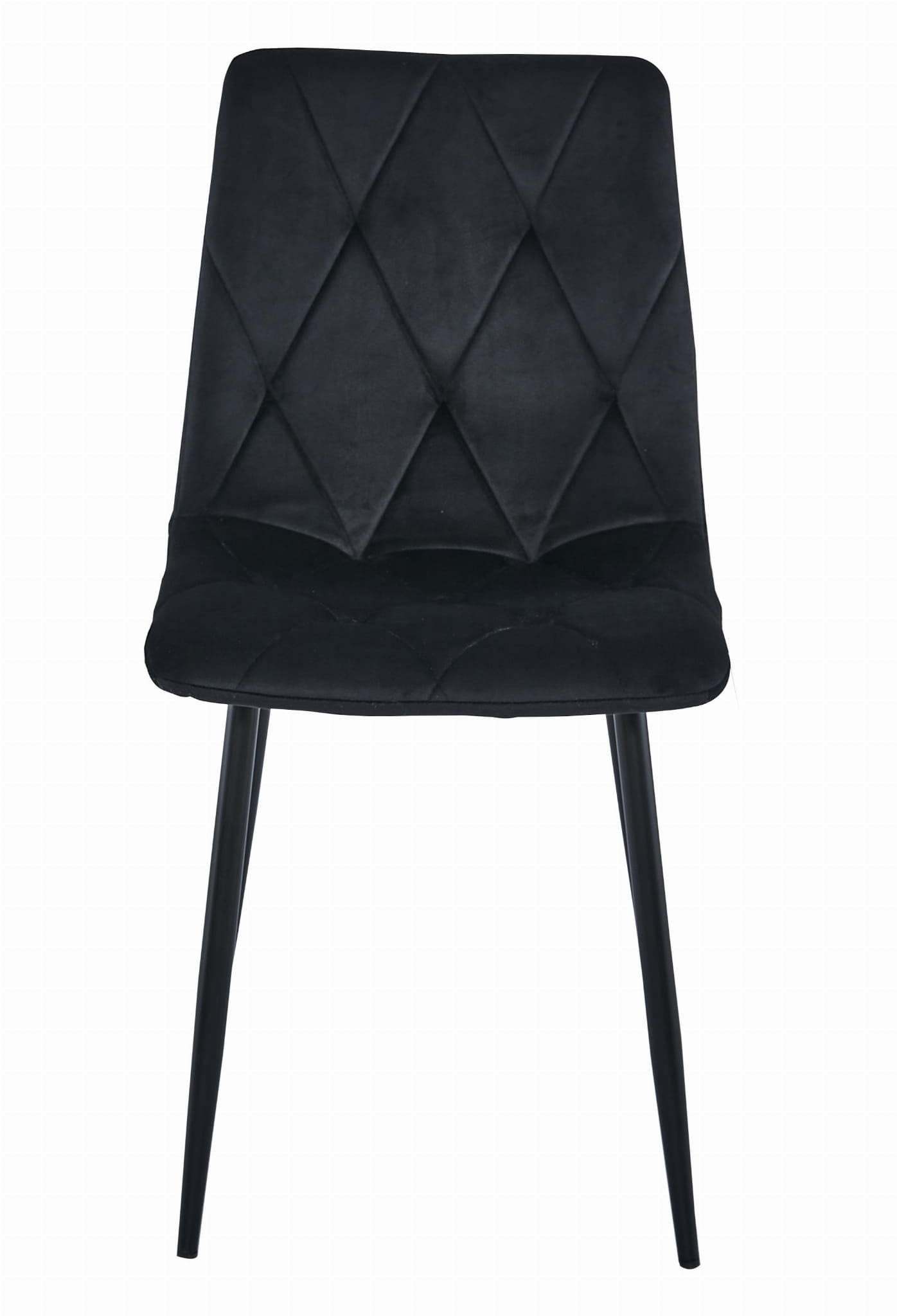 Velvet eetkamerstoel - zwart - 88.5 x 44 x 40 cm - tot 120 kg