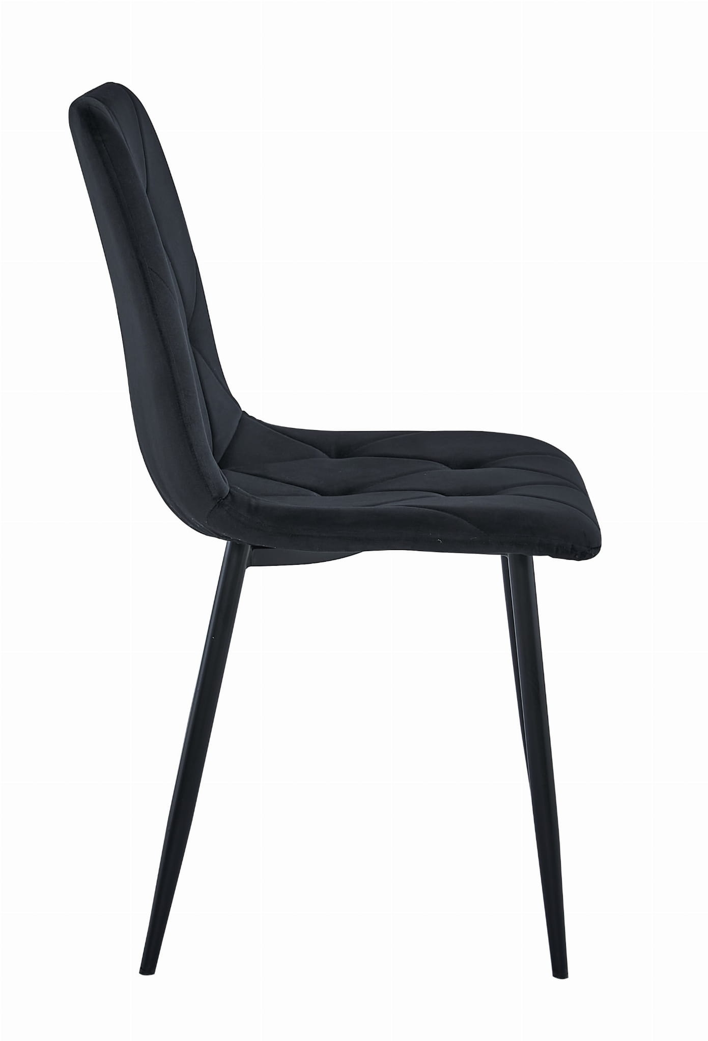 Velvet eetkamerstoel - zwart - 88.5 x 44 x 40 cm - tot 120 kg