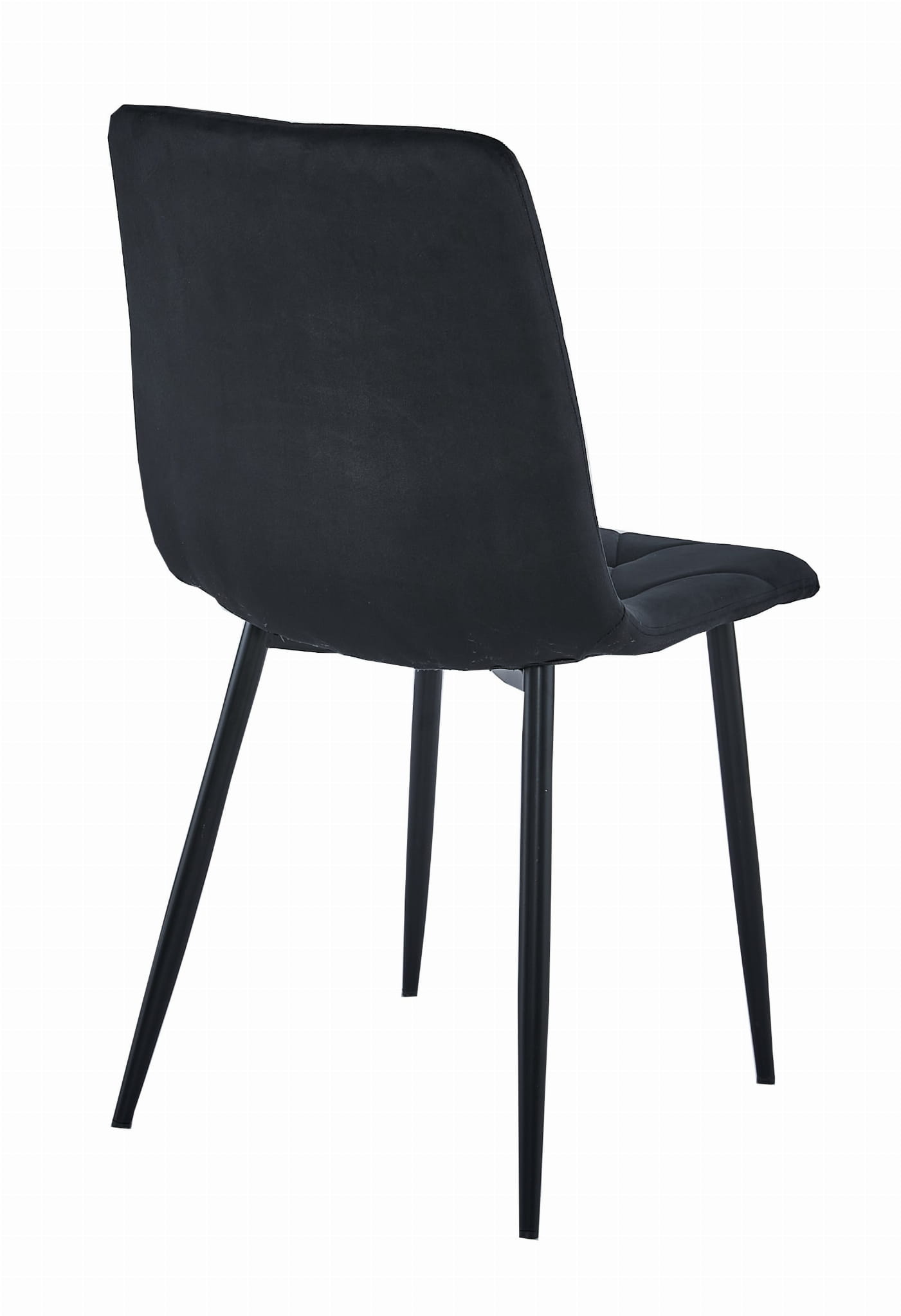 Velvet eetkamerstoel - zwart - 88.5 x 44 x 40 cm - tot 120 kg