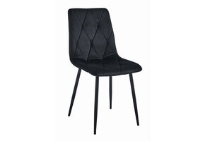 Velvet eetkamerstoel - 3 stuks - zwart - 88.5 x 44 x 40 cm