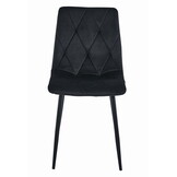Velvet eetkamerstoel - 3 stuks - zwart - 88.5 x 44 x 40 cm