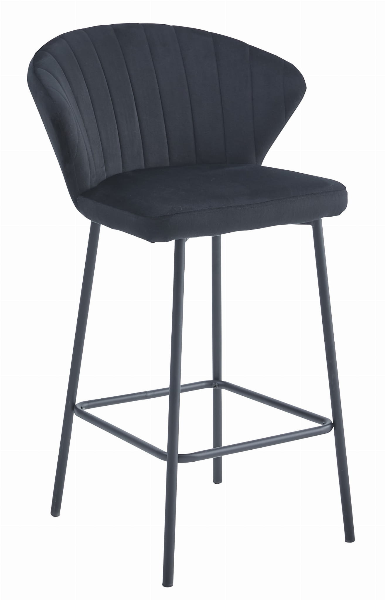 Barkruk - zwart fluweel - 90,5 cm hoog - max. belasting 120 kg