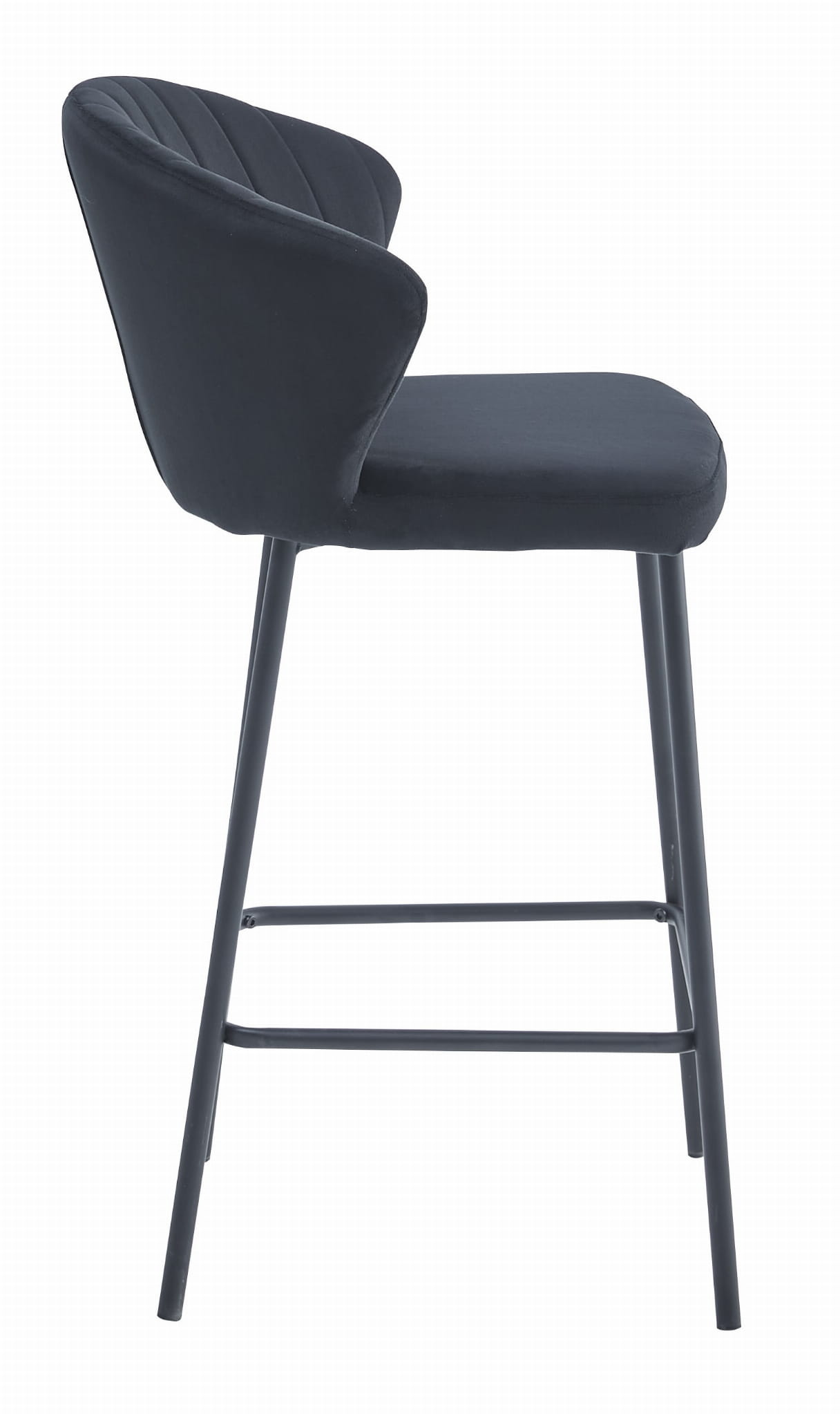 Barkruk - zwart fluweel - 90,5 cm hoog - max. belasting 120 kg