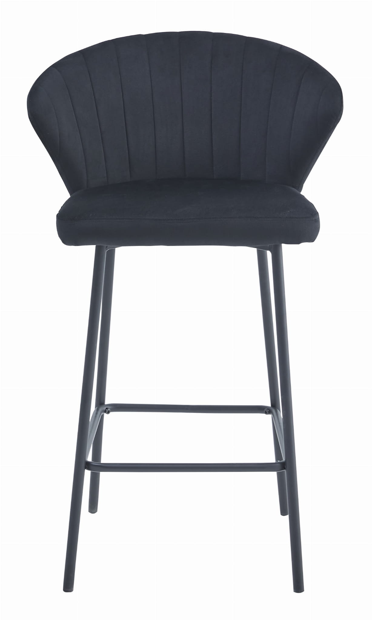 Barkruk - zwart fluweel - 90,5 cm hoog - max. belasting 120 kg