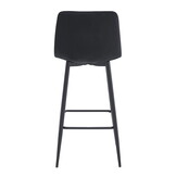 Barkrukken - 2 stuks - zwart fluweel - stalen poten