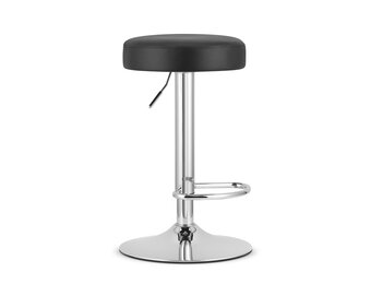 Barkrukken - set van 2 - zwart eco-leer - verstelbare zithoogte