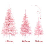 Roze kerstboom - 120 cm hoog - PVC materiaal - inclusief standaard