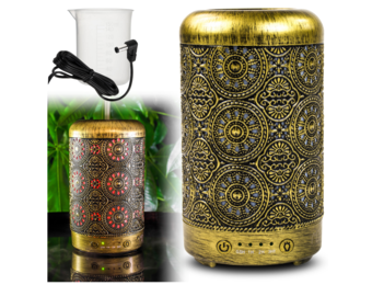 Luchtbevochtiger woonkamer - antiek goud - φ9 x 16 cm - 100 ml