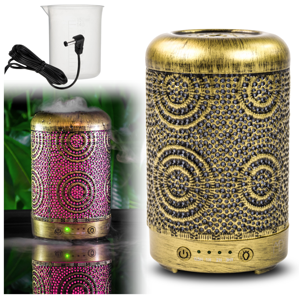 Luchtbevochtiger - antiek goud - φ9 x 15 cm - 100 ml