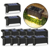 Solar tuinverlichting - 12 stuks - zwart - IP44 waterdicht - automatisch bij duisternis