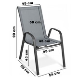 Tuinstoelen - set van 2 - 90 x 54 x 69 cm - max. belasting 120 kg