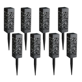 Solar tuinverlichting - 8 stuks - warm wit - 6x6x18 cm - waterdicht IP44