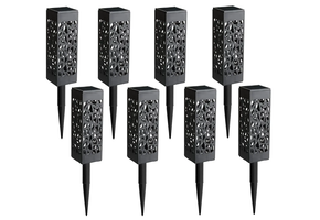 Solar tuinverlichting - 8 stuks - warm wit - 6x6x18 cm - waterdicht IP44