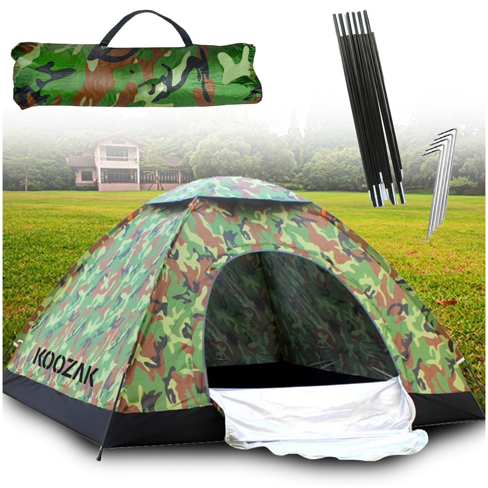 Tent 3 personen - camouflage - waterdicht - snel opzetbaar