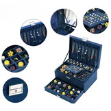 Sieradendoosje - kobaltblauw - 11.5 x 24 x 17 cm - ecologisch leer