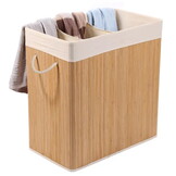 Wasmand bamboe - 3 compartimenten - 100 liter - opvouwbaar