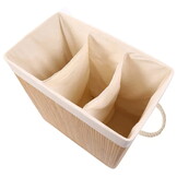 Wasmand bamboe - 3 compartimenten - 100 liter - opvouwbaar